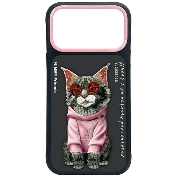 Nimmy Friends Nimmy Glasses Cool Cat Case with MagSafe for iPhone 17 Pro 6.3" Black Pink - N-YJ-IP17-018