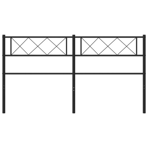Berkfield Metal Headboard Black 125x90 cm
