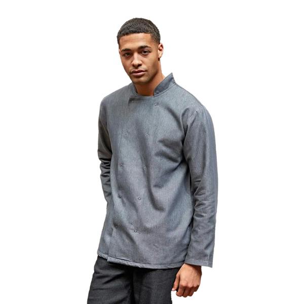 Premier Unisex Denim Chefs Jacket (Pack of 2) - Grey Denim