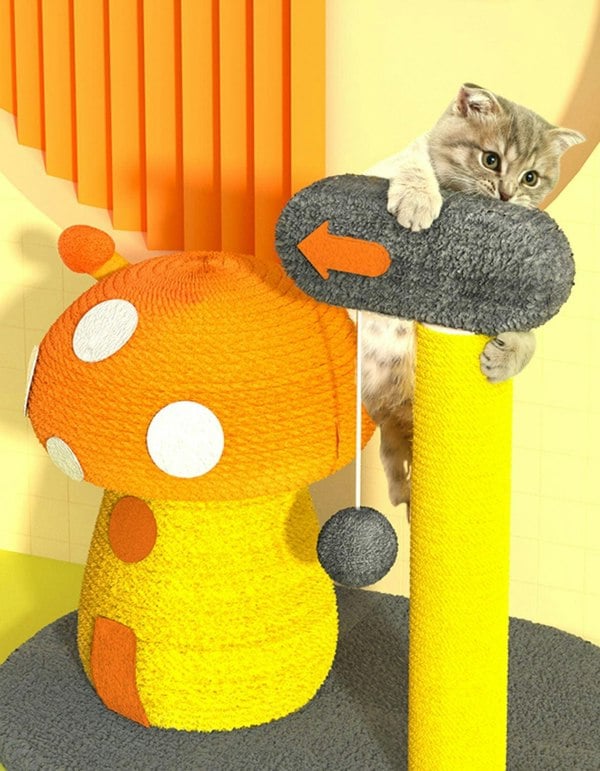 Flo's Mushroom House, Cat Toy, Hemp Rope-Weilai concept-Weilai Concept