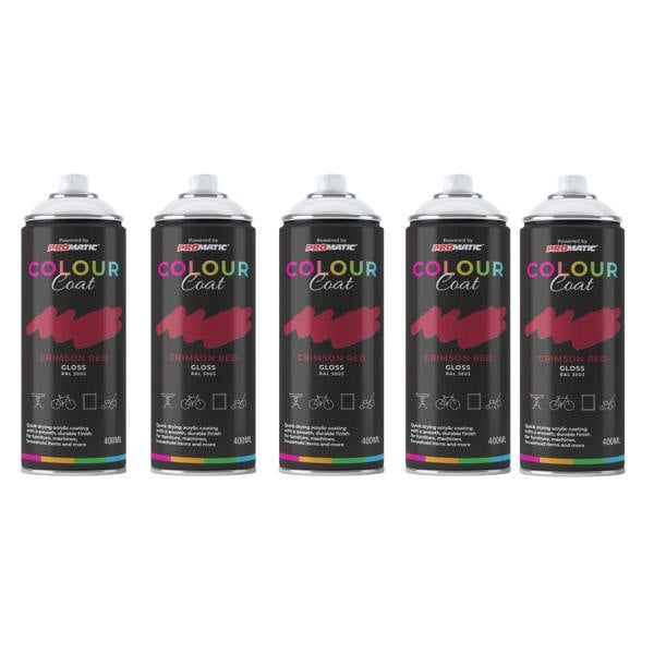 Colour Coat 5X Crimson Red RAL 3003 Gloss Spray Paint 400ml