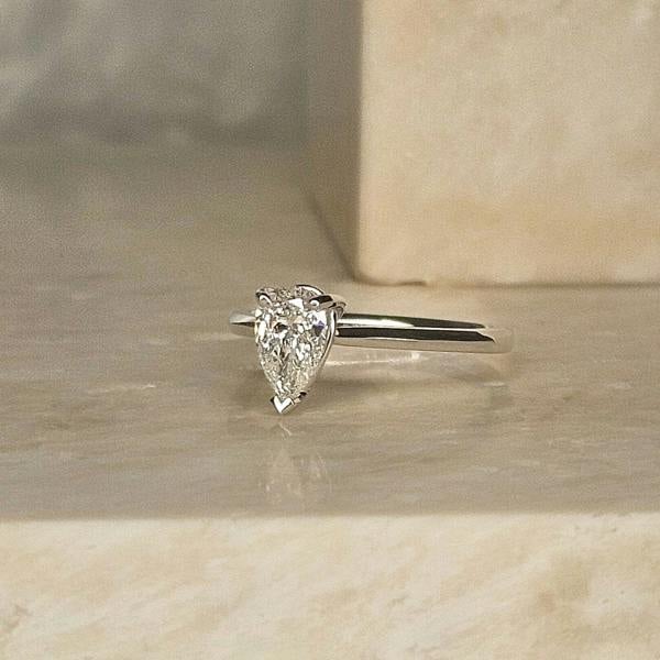 Sarah Layton Platinum Pear Cut Diamond Engagement Ring - 0.61ct