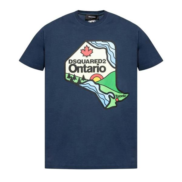 DSquared2 Unisex Adult Ontario Logo T-Shirt - Navy Blue - 