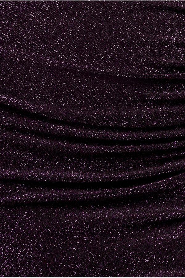 Open Back One Sleeve Lurex Midi - Purple DR3749