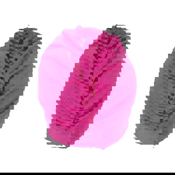 Fashy magenta satin applique fabric swim cap with gathered front