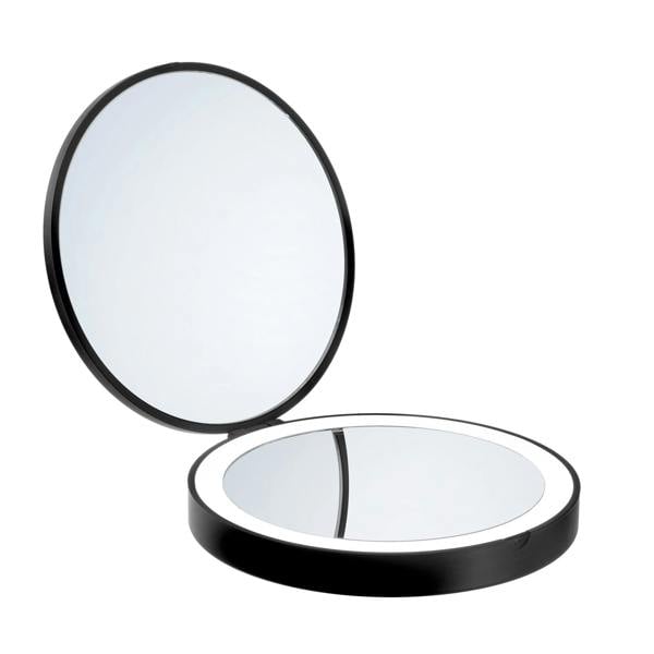 Matt black travel mirror