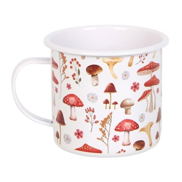 Serano All Over Mushroom Print Enamel Mug