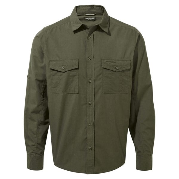 Craghoppers Mens Kiwi Long-Sleeved Shirt - Woodland Green