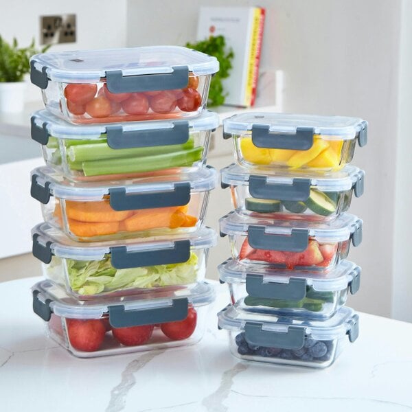 Neo 10 Glass Containers & 10 Lids Food Storage Set - 10 Piece