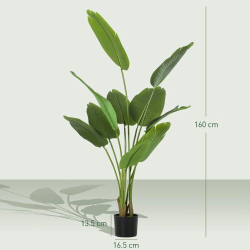 Wyld Haus Nozizi Tall Artificial Bird Of Paradise Leaf Plant With Sculpted Foliage In Pot H8 160cm Green