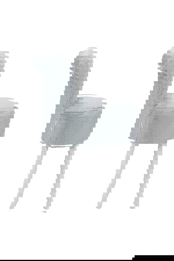 Living and Home Modern Plush Upholstered Dressing Footstool with White Legs