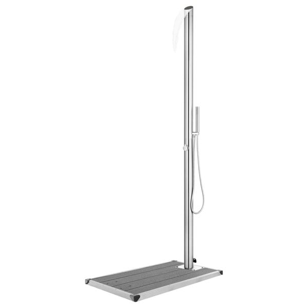 Berkfield Garden Shower with Grey Base 225 cm Stainless Steel
