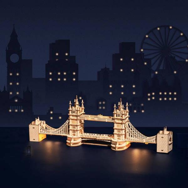 Dyzi 116 Piece Tower Bridge 3D Wooden Puzzle With Light