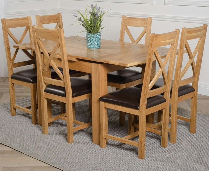 That's Furniture Richmond Small Extending Oak Dining Set with Berkeley Oak Chairs