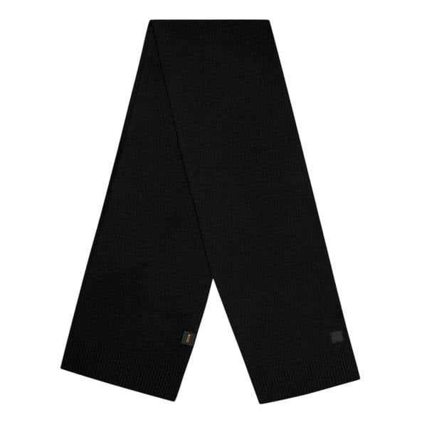 Boss Logo Knitted Scarf - Black Melange - 