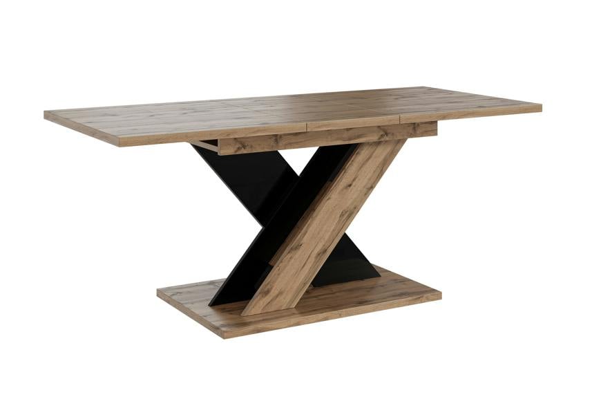 TOXX Extendable Dining Table 140–180cm – Wotan Oak & Black Gloss