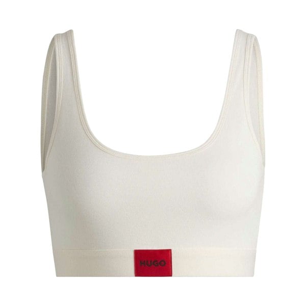 Hugo Women's Logo Cotton Stretch Bralette - Natural
