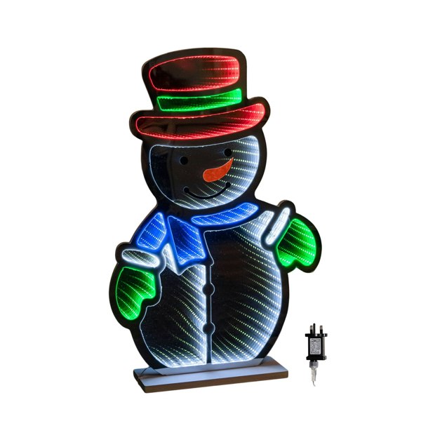 Samuel Alexander 60cm Light up Snowman Infinity Christmas Decoration with Multi-Coloured LEDs