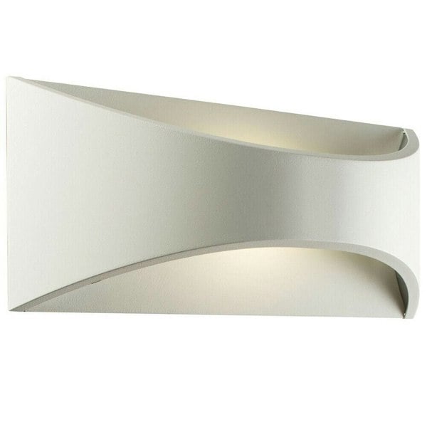 IP65 Outdoor Modern Curved Wall Light White Texture Aluminium 12W Warm White LED Loops