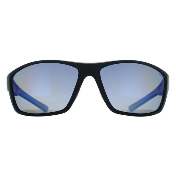 Relay Wrap Unisex Matte Black and Blue Blue Revo Polarized Fastlane Sunglasses