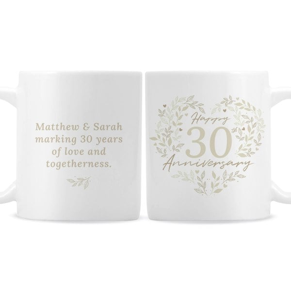Personalised Memento Company Personalised 30th Pearl Wedding Anniversary Mug