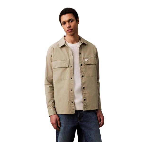 Calvin Klein Mens Cotton Overshirt - Oak - 