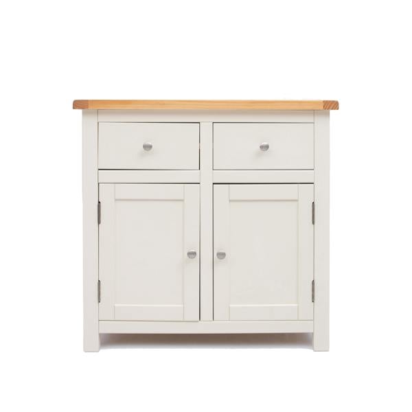 Maggiori Off White 2 Drawer 2 Door Sideboard Chrome Knob