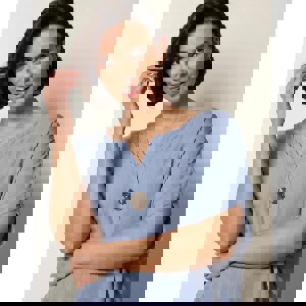 Blue Vanilla Short-Sleeve Tunic Top