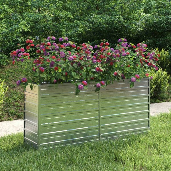 Berkfield Garden Raised Bed 160x40x77 cm Galvanized Steel Silver