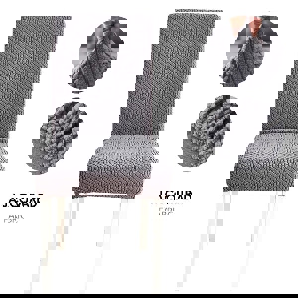 Anyseat Dark Grey Checkered Line Elastic Chair Cover for Dining Room