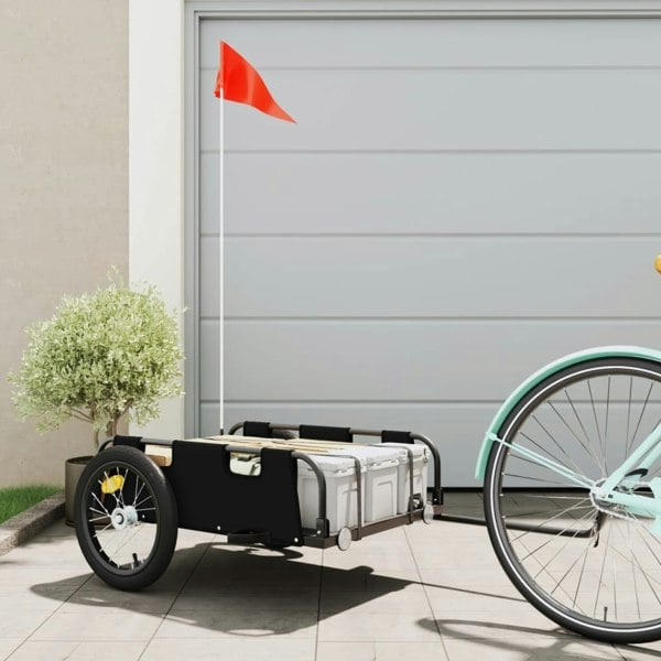 Berkfield Cargo Bike Trailer Black Oxford Fabric and Iron