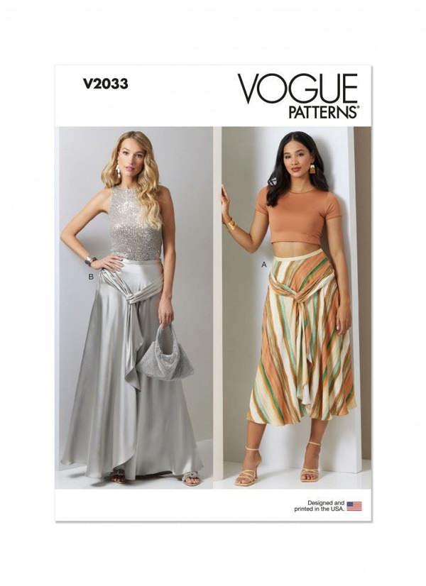 Vogue Sewing Pattern 2033, Skirts for Women, D5 (4-6-8-10-12) - Intermediate