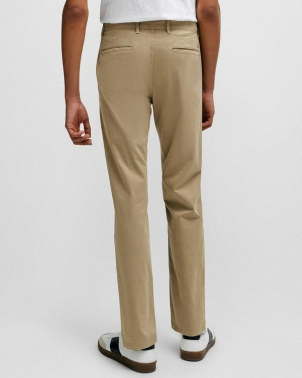 BOSS Orange Mens Slim Fit Chinos in Stretch-Cotton Satin NOS - Beige 239
