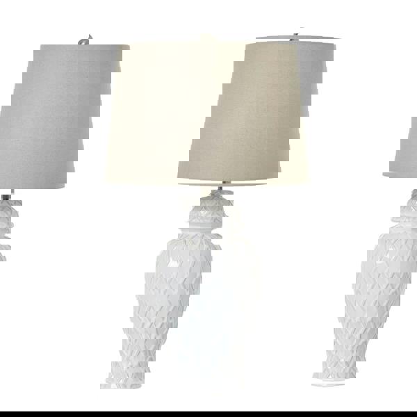 Hill Interiors Ginger Jar Ceramic Table Lamp (UK Plug) - White - 