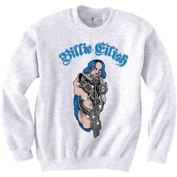 Billie Eilish Sweatshirt Bling Logo new Official White Unisex