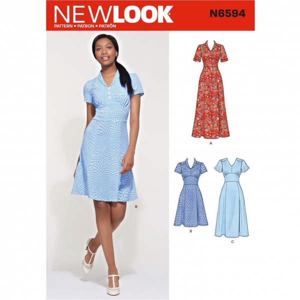 New Look Sewing Pattern 6594, Dresses for Women, A (8-10-12-14-16-18-20) - Intermediate
