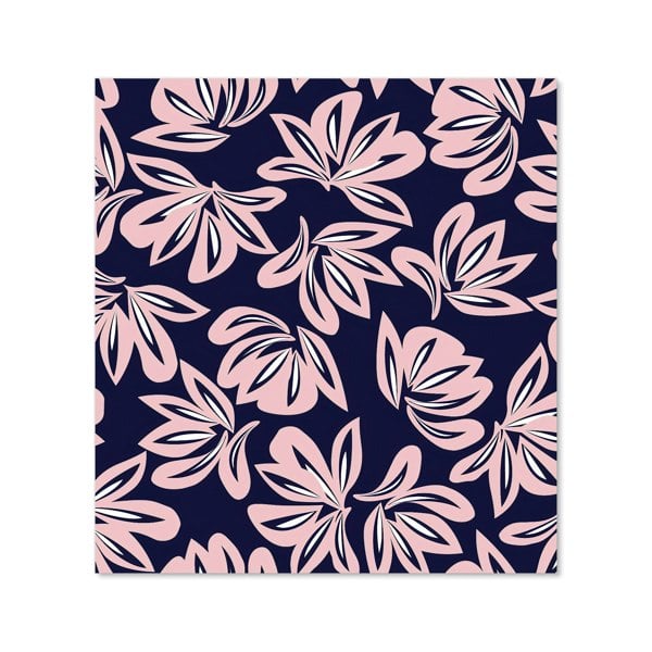 Warren Reed - Designer Pink Navy Floral Botanical Pattern Kitchen Splashback