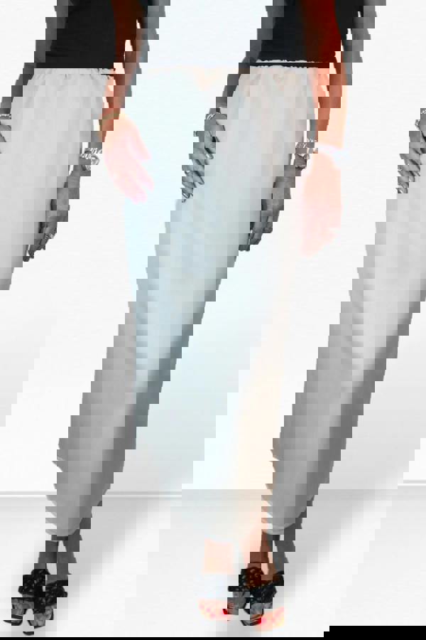 Paulo Due Women's Midi Maxi Matte Satin Skirt Elasticated Waist