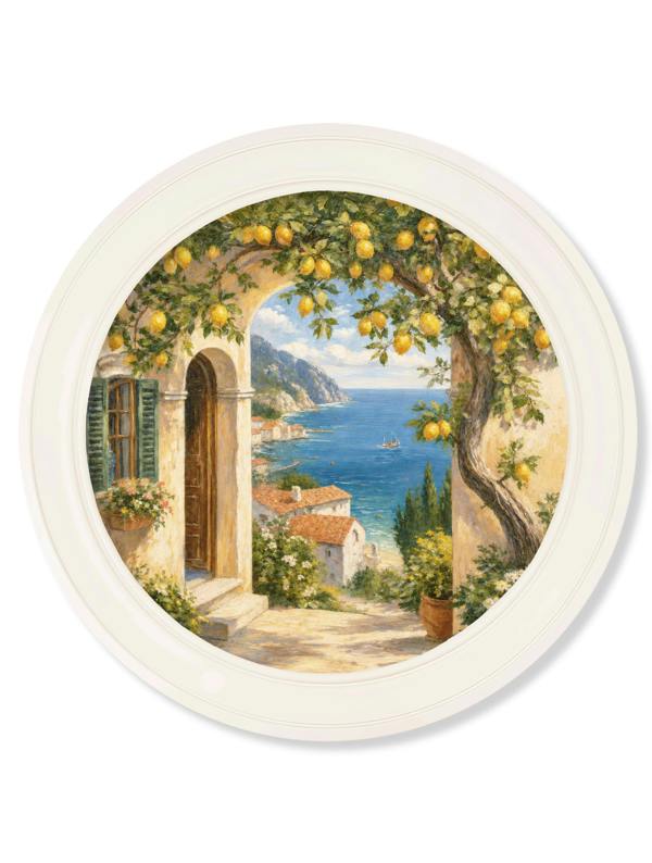 Exceptional Art Lemon Tree Views - Oxford Strong White Round Frame