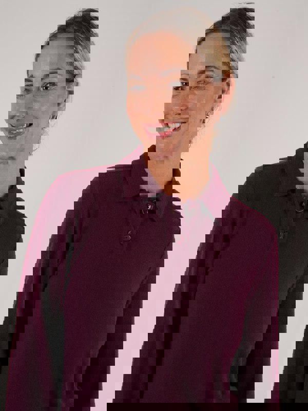 PennyPlain Button Collar Top - Wine