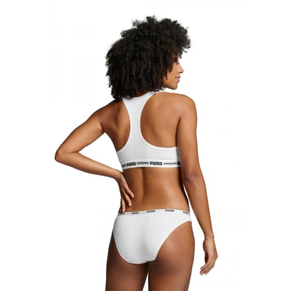Puma 2-Pack Classic Logo Low-Rise Bikini Briefs, White