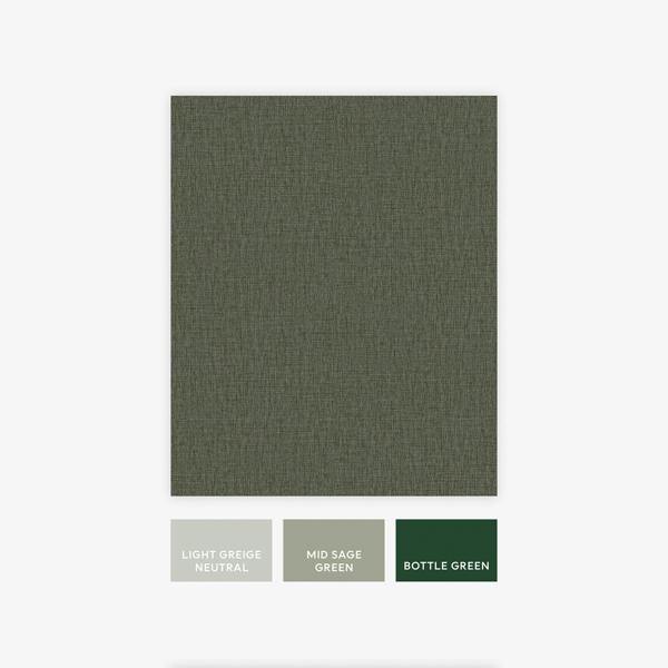 Next Deep Green Linen Look Wallpaper