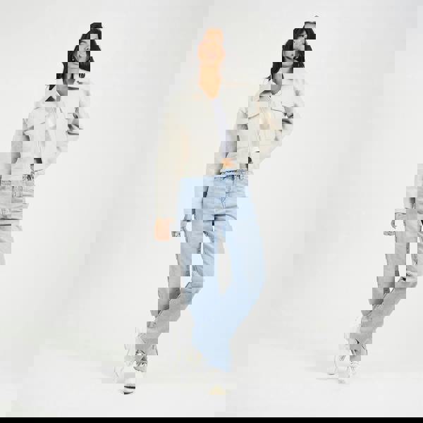 Brave Soul Light Grey Boucle Faux Wool Jacket - Light Grey Image 3