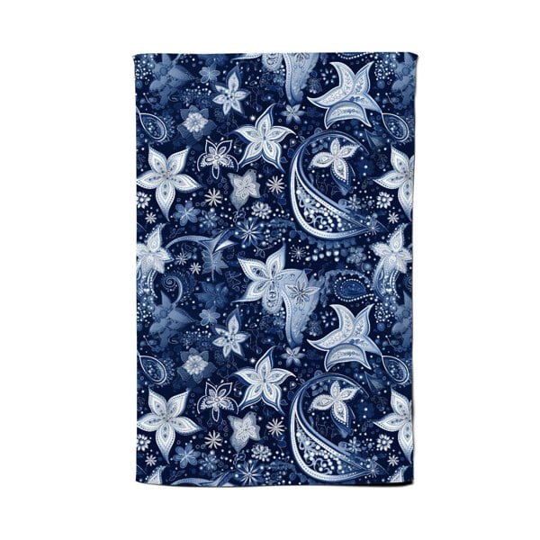 Warren Reed Paisley Christmas Stars Blue Tea Towel