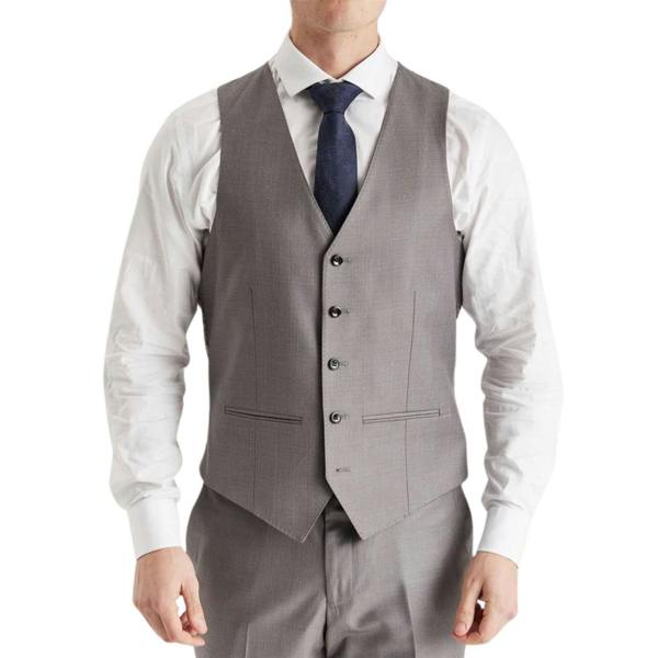 Infinity Leather Men’s Grey Tailored Waistcoat Smart Formal Vest