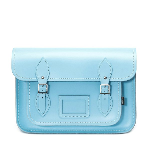 Zatchels Handmade Leather Satchel - Pastel Baby Blue