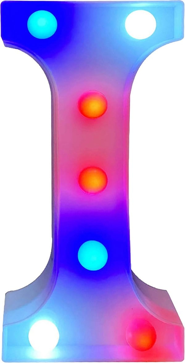 St Helens Battery Operated RGB Letter   With Remote Control Letter I