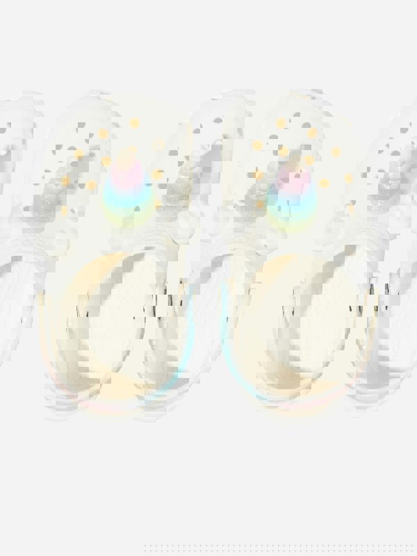 Crocs Girls Classic I Am Rainbow Unicorn Clog in White