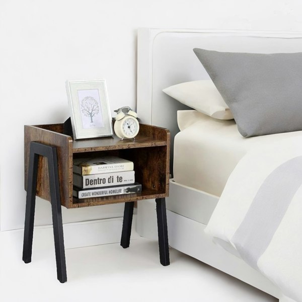 Rafaelo Mobilia Set Of 2 Rustic Stackable Bedside Tables