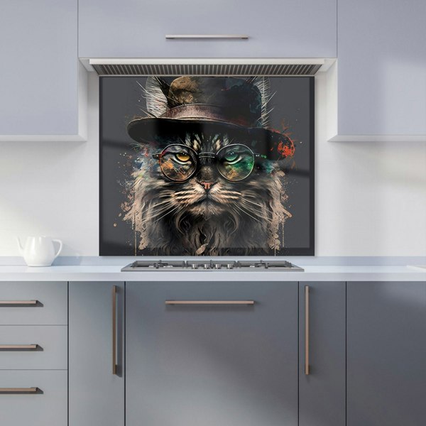 Warren Reed - Designer Maine Coon Cat With GlassesSplashart Kitchen Splashback